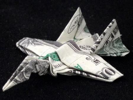 Оригами из долларов и евро 