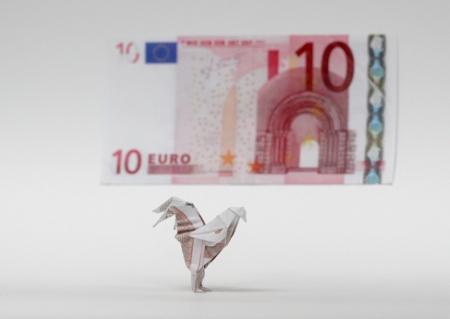 Оригами из долларов и евро 