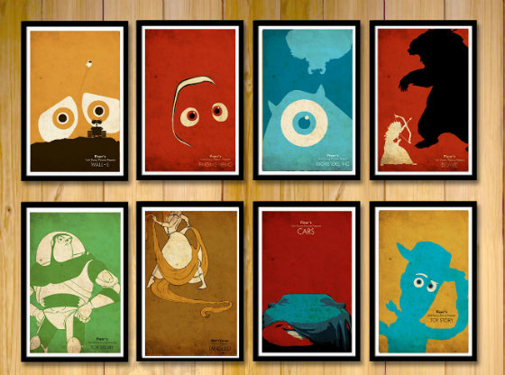 Круті постери персонажів мультів від Pixar