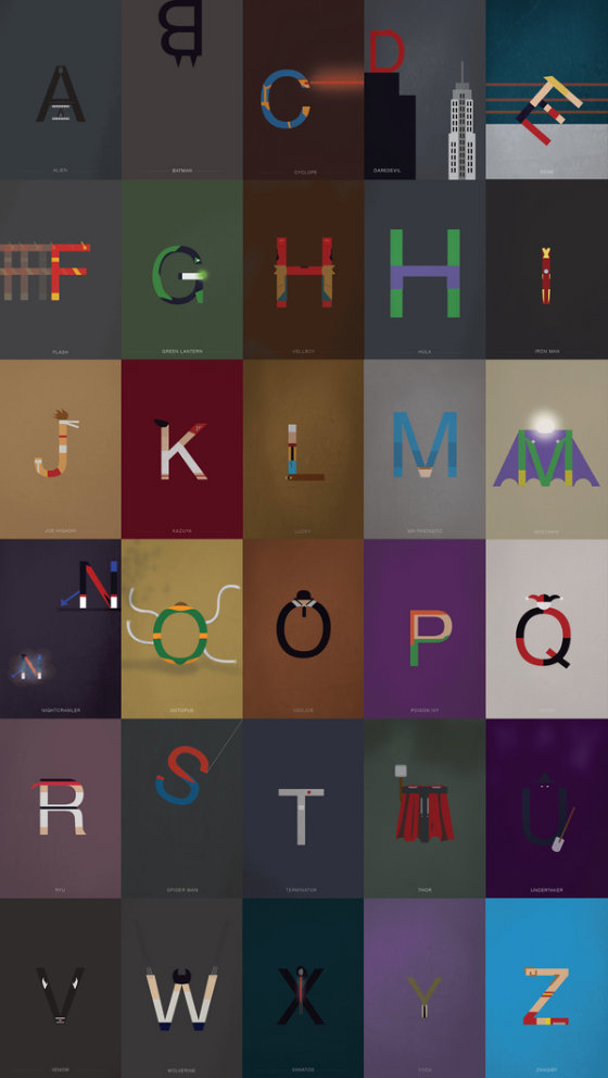 Необичний алфавіт з іконами поп-культури