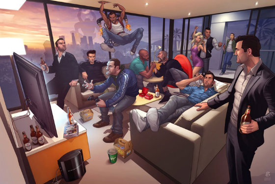Дивовижний фан-арт по серії Grand Theft Auto