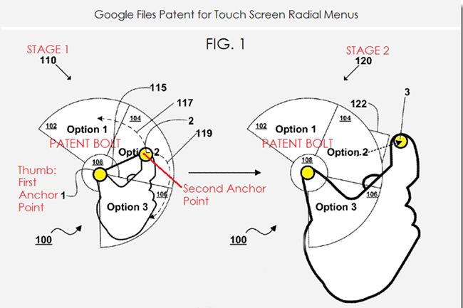 Google запатентував радіальне меню: Android може отримати власну праву кнопку