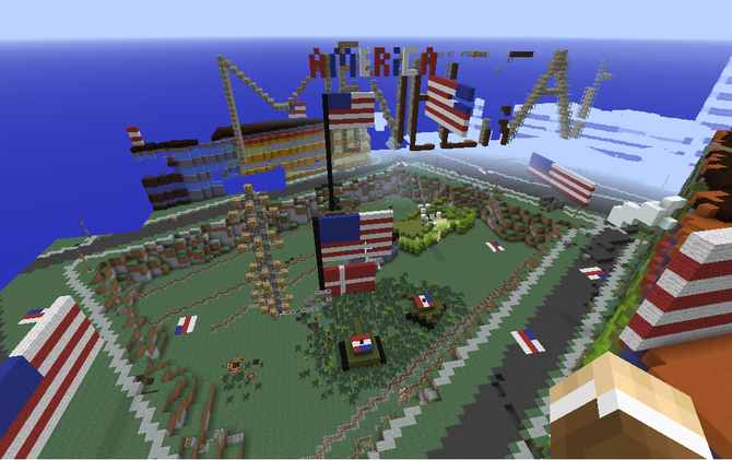 Гравці Minecraft «підірвали» Данію і встановили на руїнах американський прапор