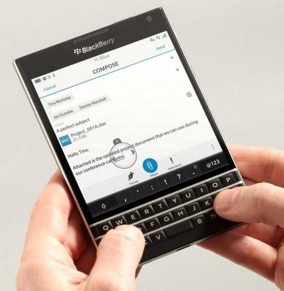 BlackBerry продемонстрували дизайн BlackBerry Passport